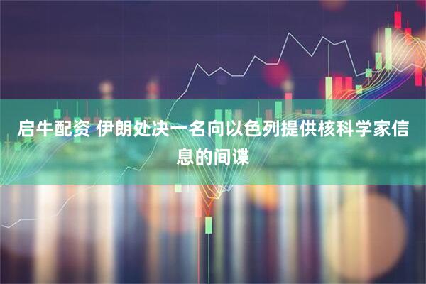 启牛配资 伊朗处决一名向以色列提供核科学家信息的间谍